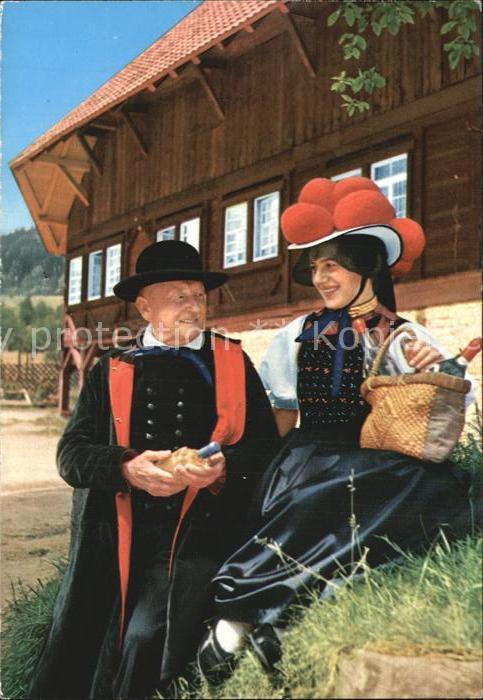 Trachten Schwarzwald Gutach Bollenhut - P O S T K A R T E -