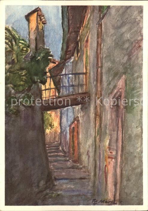 Kuenstlerkarte Fritz Meijer Strada con Porticello Gand