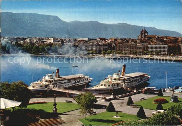 Dampfer Seitenrad Geneve Gesamtansicht