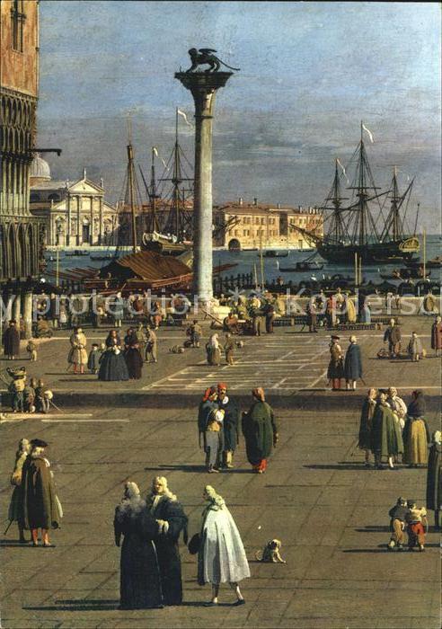 Segelschiffe Venezia Piazzetta S. Marco Künstlerkart