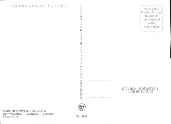 Spitzweg Carl Der Wasserfall Verlag-Wiechmann-Nr. 266 – Bild 2