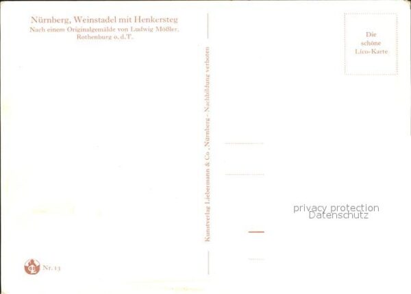 Moessler L. Nürnberg Weinstadel Henkersteg – Bild 2