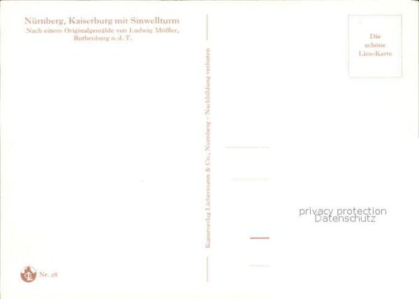 Moessler L. Nürnberg Kaiserburg Sinwellturm – Bild 2