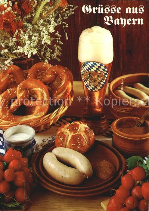 Bier Bayerische-Weisswurst-Brotzeit