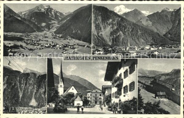 Mayrhofen Zillertal Gesamtansicht mit Alpenpanorama Penkenb