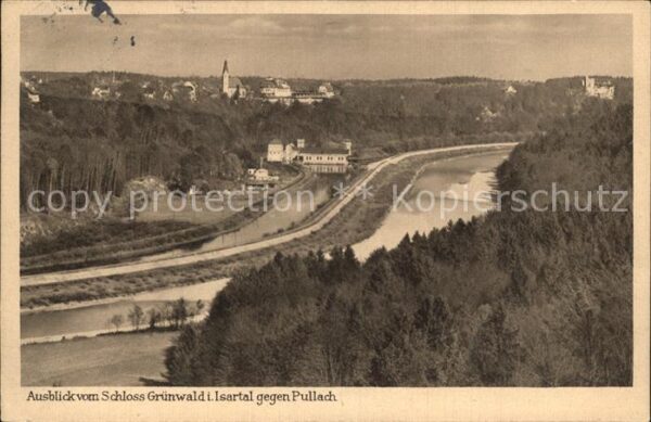 Gruenwald Muenchen Ausblick vom Schloss Grünwald Isartal g