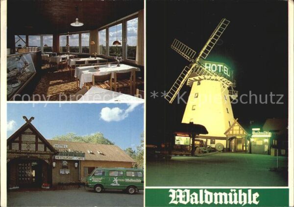 Suhlendorf Hotel Waldmühle Restaurant Nachtaufnahm