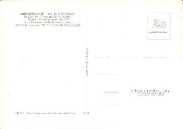 Kappel Niedereschach Mühlenklause Historisches Cafe Weinrest – Bild 2