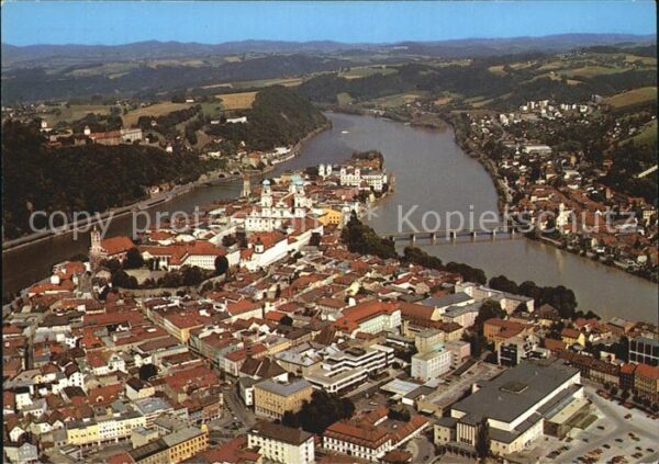 Passau Dreiflüssestadt Zusammenfluss von Donau
