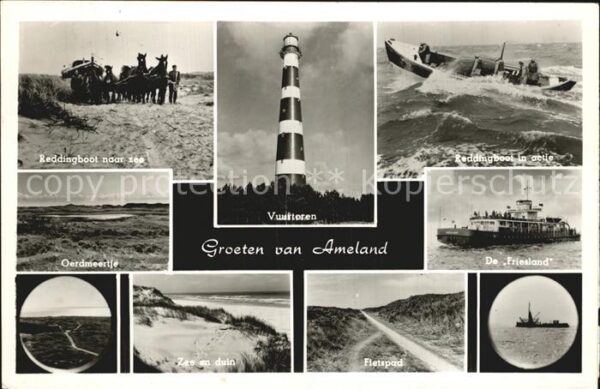 Ameland Fähre Friesland Strand Dünen Rettungsbo
