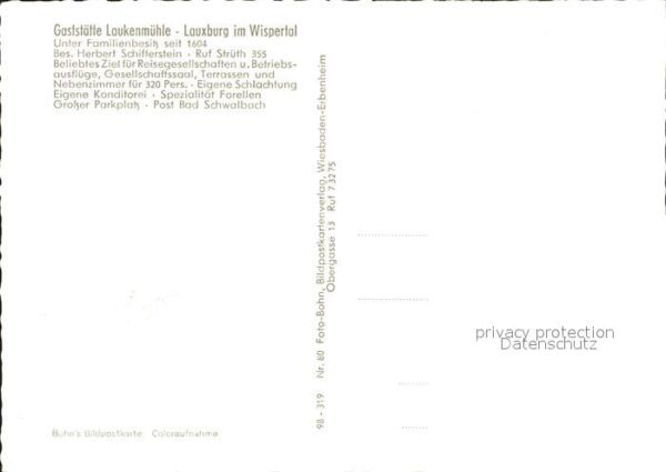 Lauxburg Wispertal Gaststätte Laukenmühle – Bild 2