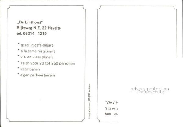 Havelte Cafe Restaurant De Linthorst Speiseraum – Bild 2