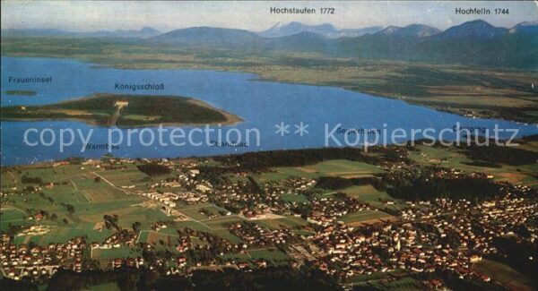 Prien Chiemsee Fliegeraufnahme Warmbad Strandbad Segle