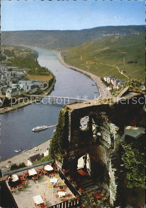 Bernkastel-Kues Blick ins Moseltal Gaststätte Burgruine