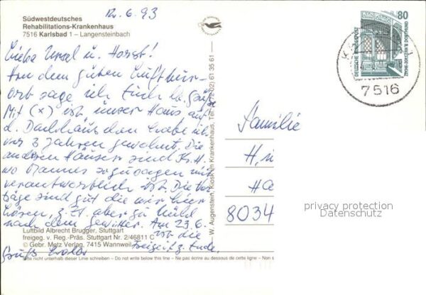 Karlsbad Karlsruhe Südwestdeutsches Rehabilisations Kranke – Bild 2