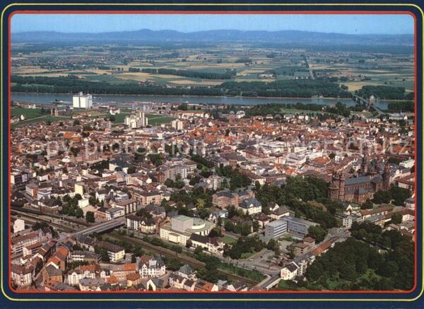Worms Rhein Fliegeraufnahme