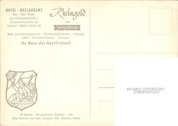 Koenigswinter Hotel Restaurant Rheingold bei Nacht – Bild 2