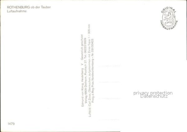 Rothenburg Tauber Fliegeraufnahme – Bild 2