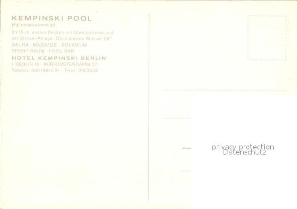 Berlin Hotel Kempinski Hallenschwimmbad – Bild 2