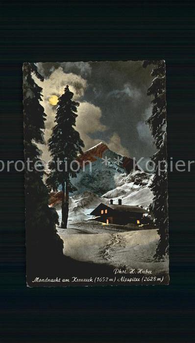 Garmisch-Partenkirchen Mondnacht am Kreuzeck mit Alpspitze
