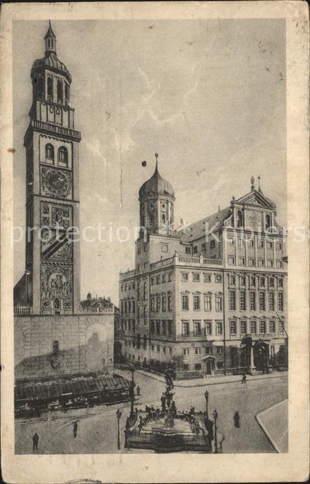 Augsburg Perlachturm und Rathaus