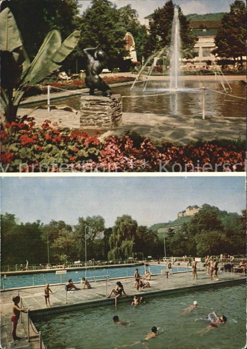 Bad Muenster Stein Ebernburg Kurpark mit Kurhaus Thermal Sole Freisc