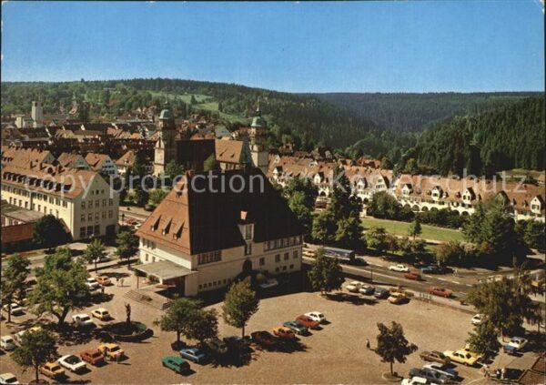 Freudenstadt Marktplatz mit Ev Stadtkirche Fliegerau