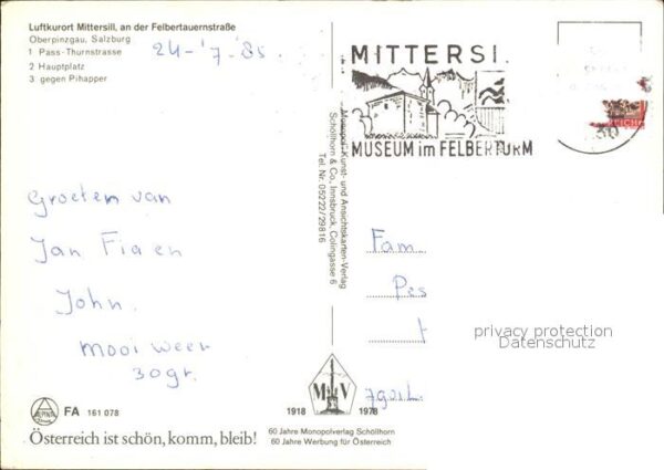 Mittersill Oberpinzgau Pass Thurnstrasse Hauptplatz Stadtblick – Bild 2