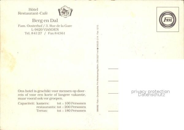 Vianden Hotel Berg en Dal Terrasse – Bild 2