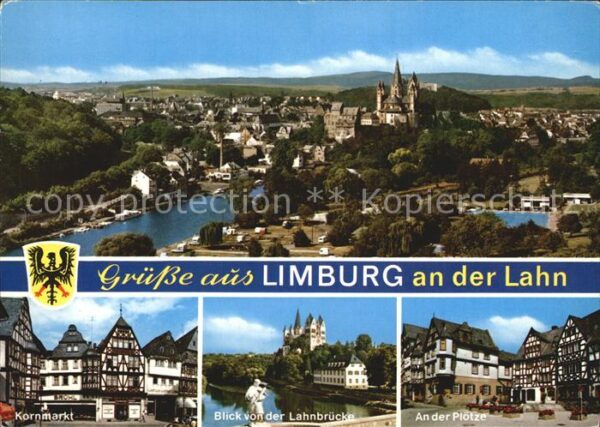 Limburg Lahn Panorama Kornmarkt Blick von der Lahnbr