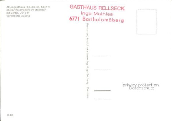 Bartholomaeberg Vorarlberg Alpengasthaus Rellseck mit Zimba – Bild 2