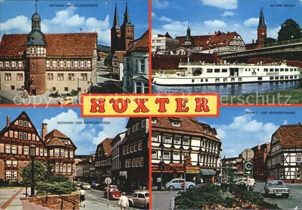 Hoexter Weser Rathaus Kiliankirche Weserpartie Dampfe