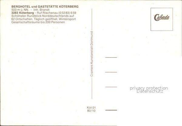 Koeterberg Berghotel Gaststätte Köterberg Hils Sol – Bild 2