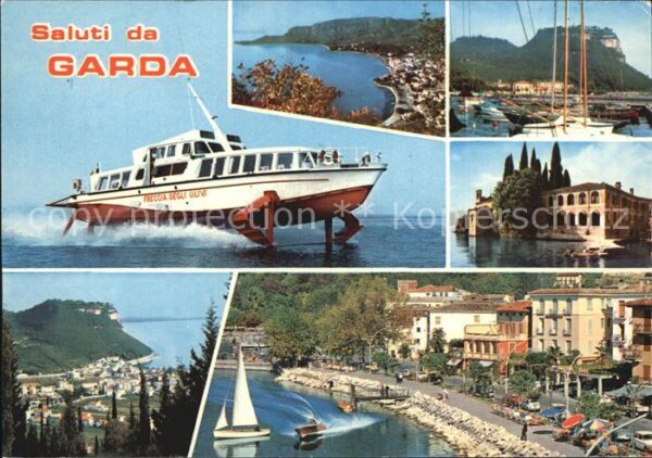 Garda Lago di Garda Katamaran Panorama Hafenpartie Schloss
