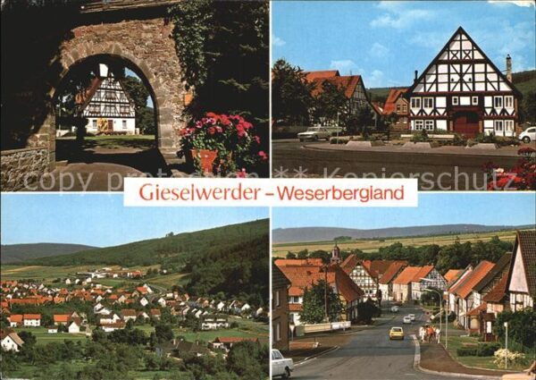Gieselwerder Torbogen Fachwerkhaus Panorama Strassen