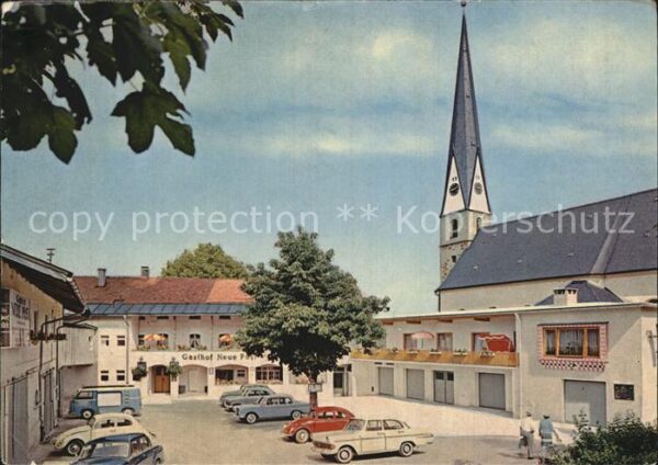 Siegsdorf Oberbayern Gasthof Neue Post Kirchturm
