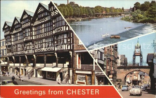Chester California Bridge Street Rows River Dee The Clock