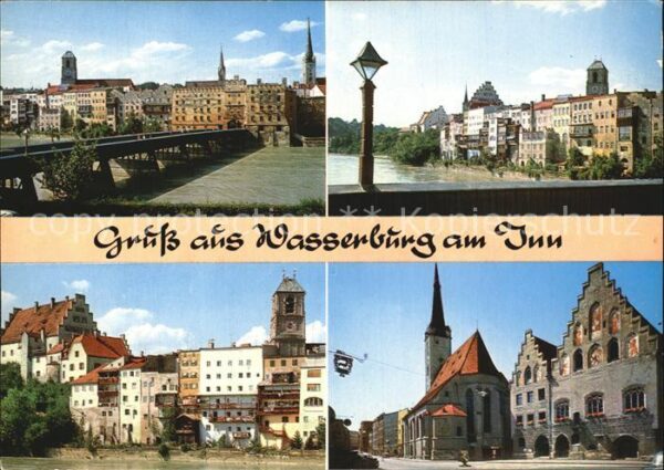 Wasserburg Inn Brücke Teilansicht Kirche Rathaus