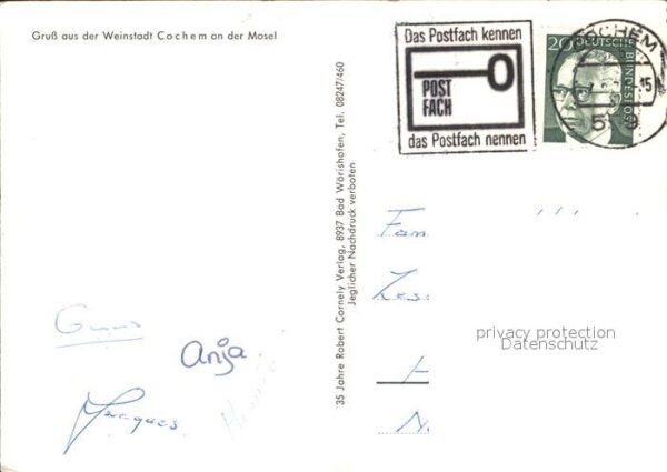 Cochem Mosel Schloss Strassenpartien Panorama Kanone – Bild 2
