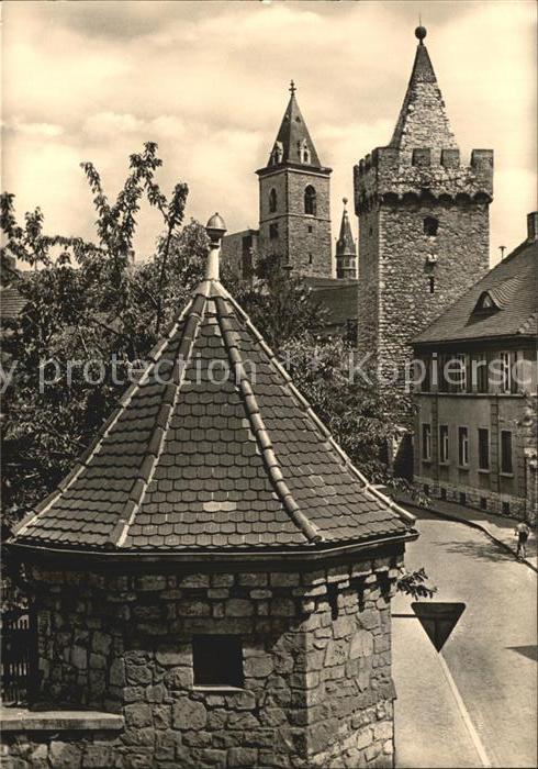 Stassfurt Turmgasse mit Eulenturm und Schiefem Tu