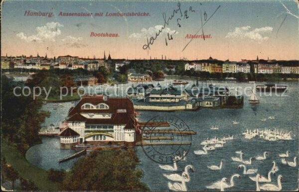 Hamburg Außenalster Lombardsbrücke Bootshaus