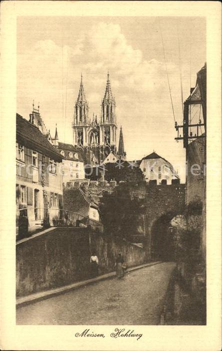 Meissen Elbe Sachsen Hohlweg