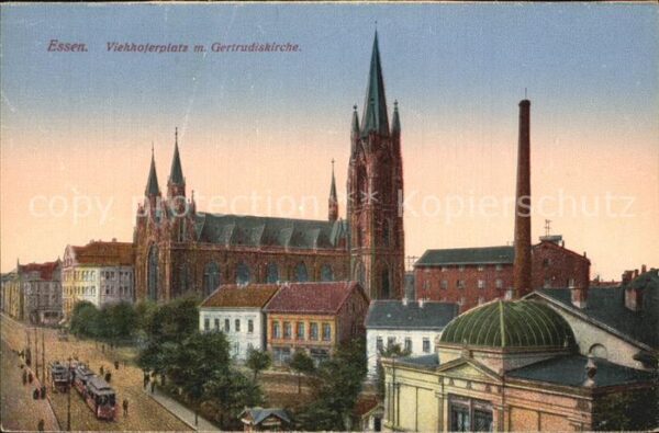 Essen Ruhr Viehoferplatz mit Gertrudiskirche