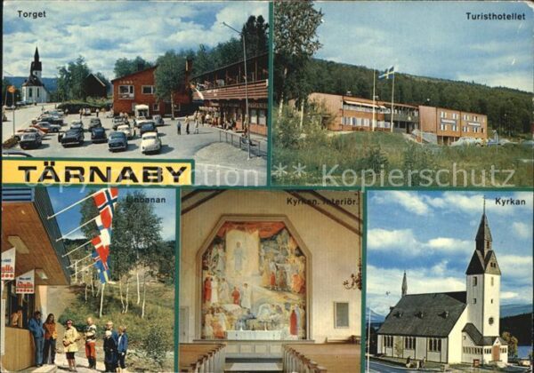 Schweden Tarnaby Lappland Torget Kyrkan
