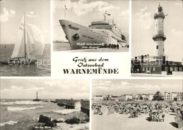 Warnemuende Ostseebad Mole Strand Leuchtturm
