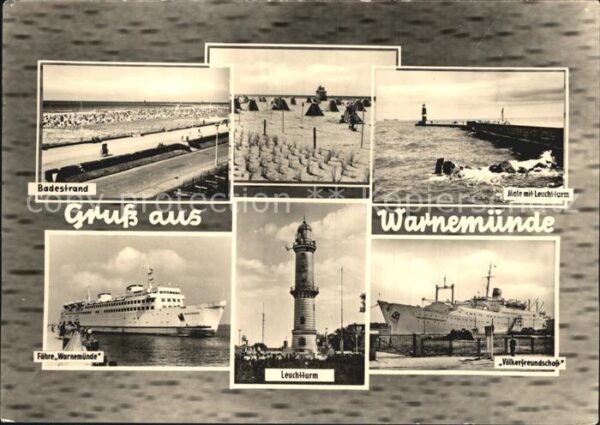 Warnemuende Ostseebad Mole Leuchtturm Strand Fähren