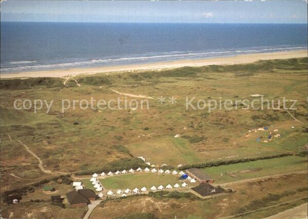 Langeoog Nordseebad Fliegeraufnahme Zeltlager der SJN Melkh