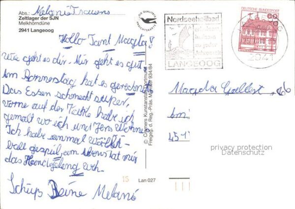 Langeoog Nordseebad Fliegeraufnahme Zeltlager der SJN Melkh – Bild 2