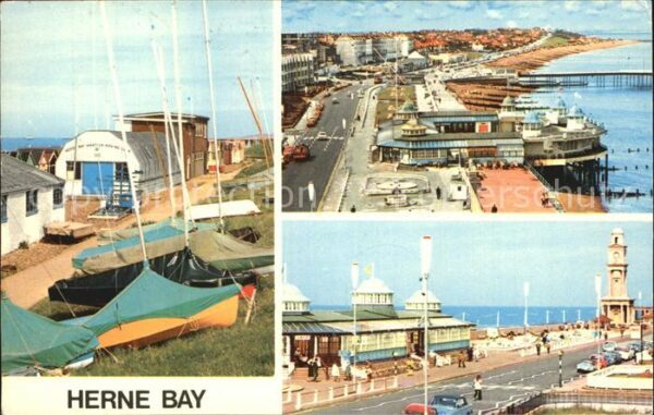 Herne Bay Uferstrasse Uhrenturm Boote