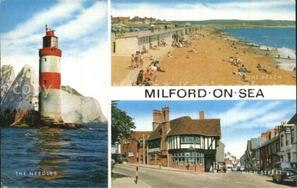 Milford on Sea Needles Beach High Street Leuchtturm St